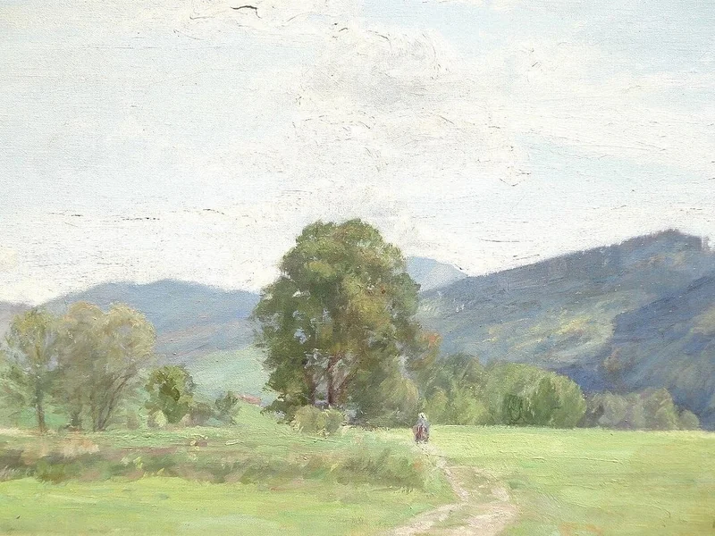 1860-Hedwig Weiß - Prato estivo vicino a Starnberg, nei pressi del monastero di Andechs